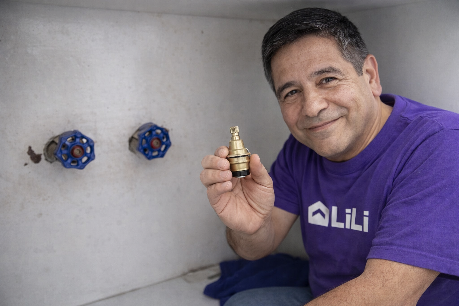 Cambio de Vástago en Llave de Paso (agua fría/caliente)